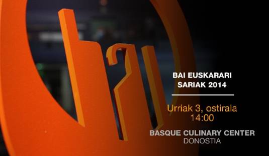 El acto de entrega de los premios Bai Euskarari se celebrará el 3 de octubre